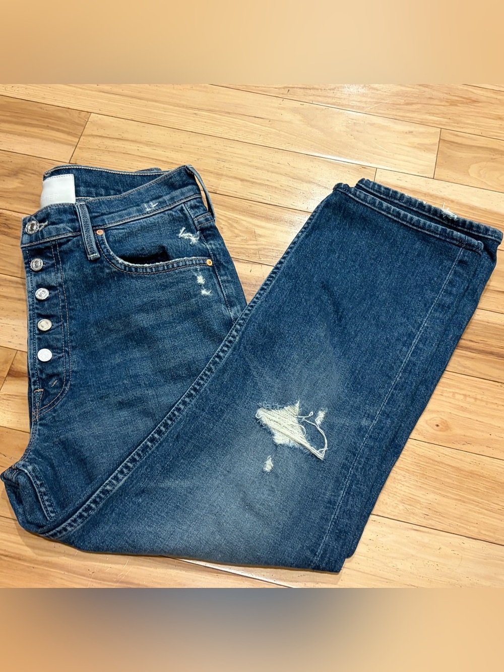 Mother The Pixie Tomcat Ankle Jeans in Born to Bite Denim Blue - Women’s Size 27